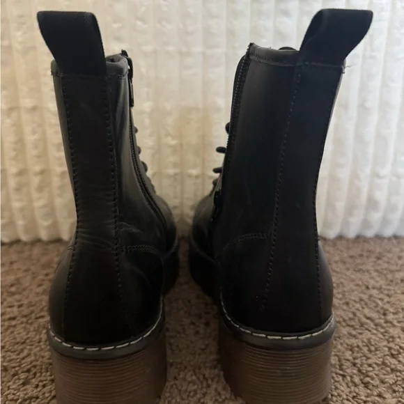 Roolee Black Combat Boots size 8 - Picture 3 of 5
